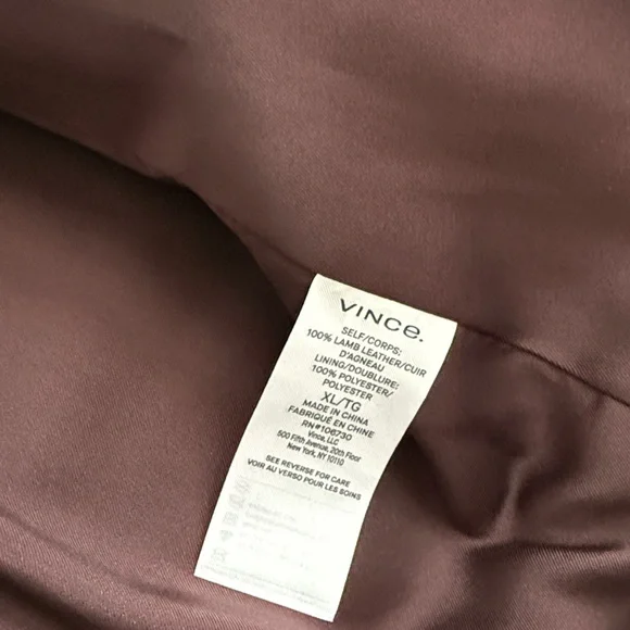 Vince Leather Shrunken Blazer Brown Size XL